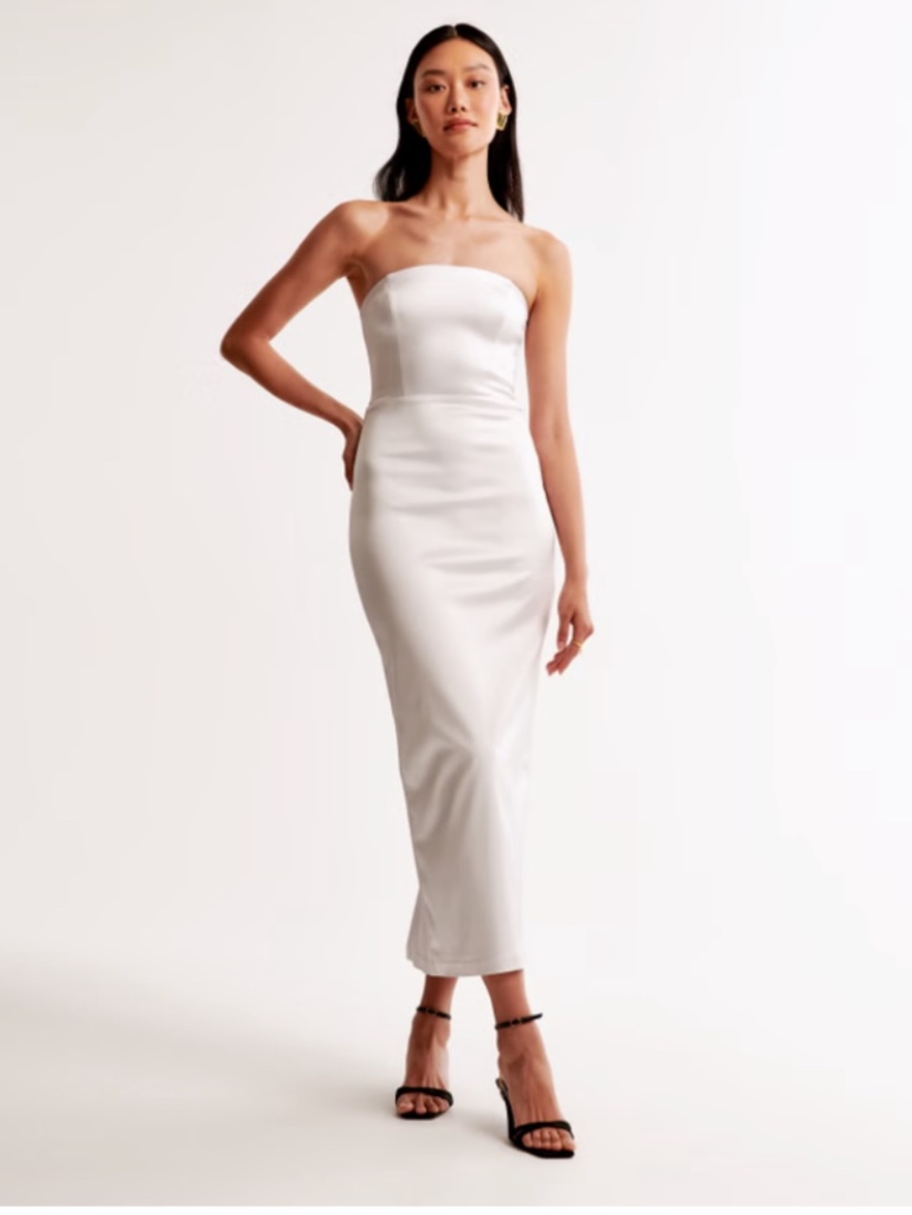 Abercrombie Women's Strapless Satin Sculpt Maxi Dress